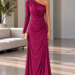 Vestido magenta brillos