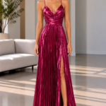 Vestido metalico rosa